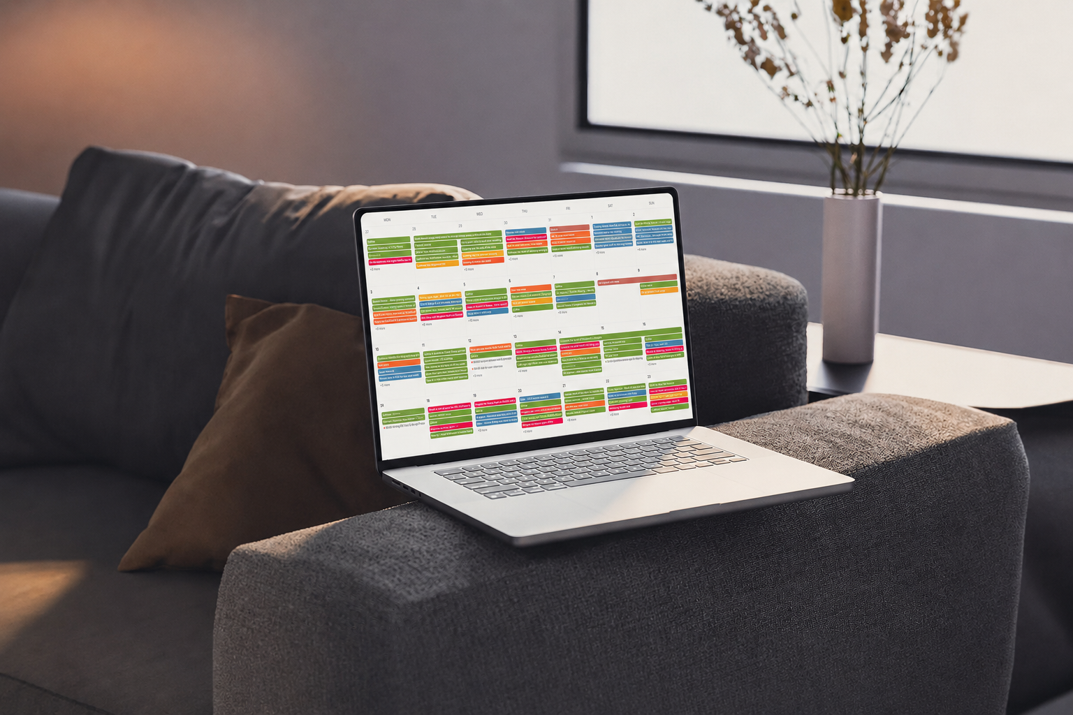 10000hours calendar week view with tasks scheduled across days